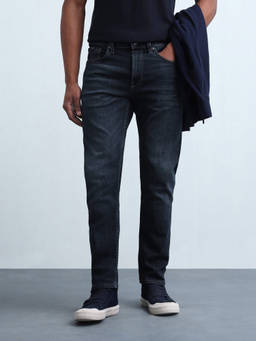 Flying Machine - Blue Slash Slim Fit Whiskered Jeans