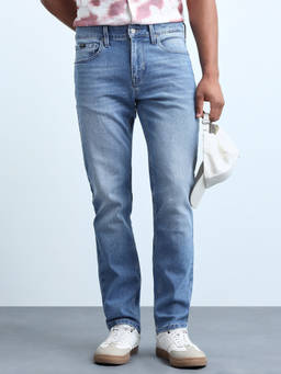 Flying Machine - Blue Freddie Slim Fit Whiskered Jeans