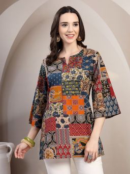 COTLAND FASHION - Multi-Color Printed Short Kurti