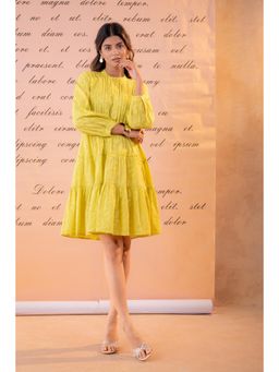 Juniper - Pistachio Meadow Tiered Green Shirt Dress