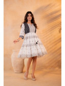 Juniper - Black Heritage Tier Dress with Dori