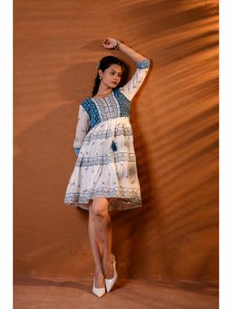 Juniper - Indigo Heritage Tier Dress with Dori