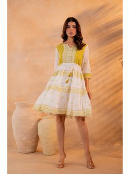 Juniper - Yellow Heritage Tier Dress with Dori
