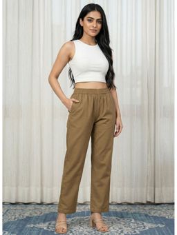 Zuri - Women Comfort Fit Premium Cotton Khaki Pant