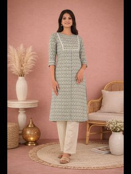 Stree Basics - Grey Cotton Kurta