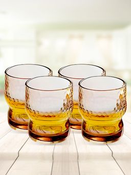 The Better Home - Whiskey Glass Pack of 4 Amber, 300ml