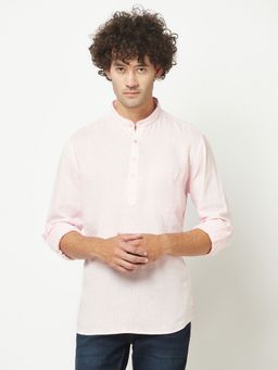 CRIMSOUNE CLUB - Men Baby Pink Shirt Style Kurta
