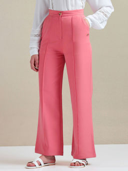U.S. POLO ASSN. - Pleated Straight Fit Pink Trouser