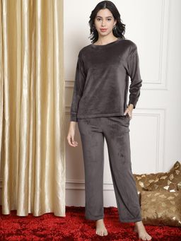 Aerowarm - Grey Winter Velvet Night Suits (Set of 2)