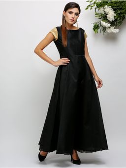 Kaanchie Nanggia - Black Self Design Dress