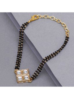 Karatcart - Gold Plated Square Kundan Bracelet for Women