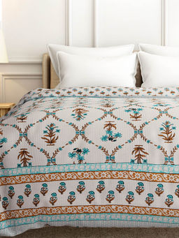 India Circus by Krsnaa Mehta - Heritage Hues Quilted Bed Cover Set Brown