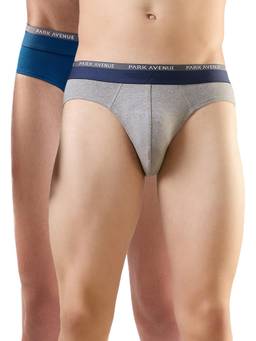 Park Avenue - Men Cotton Blend Multi-Color Solid Brief (Pack of 2)
