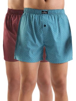 Park Avenue - Men Pure Cotton Multi-Color Printed Boxer (Pack of 2)