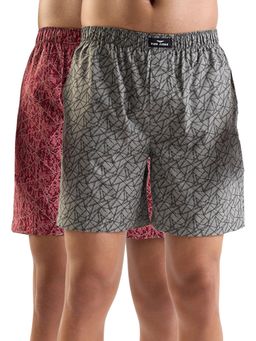 Park Avenue - Men Pure Cotton Multi-Color Printed Boxer (Pack of 2)