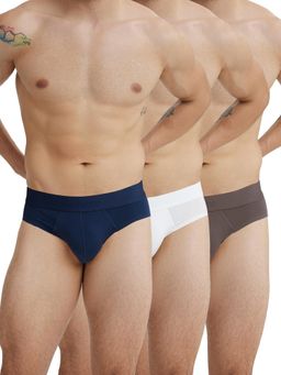 B'There - Men Multi-Color Modal Solid Brief (Pack of 3)