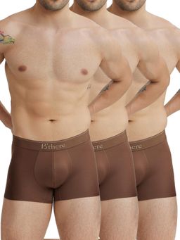 B'There - Men Brown Modal Solid Trunk (Pack of 3)