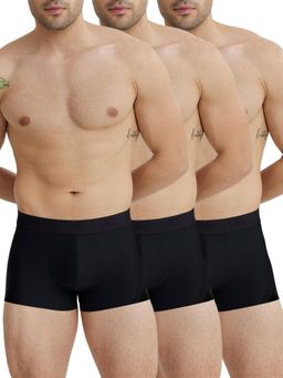 B'There - Men Black Polyamide Solid Trunk (Pack of 3)