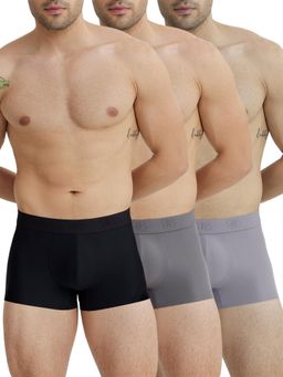 B'There - Men Multi-Color Polyamide Solid Trunk (Pack of 3)