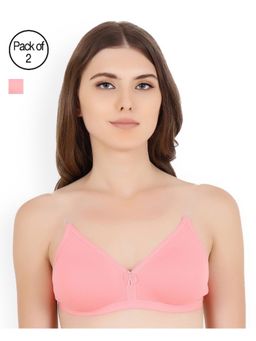 Floret - Pack of 2 Solid T-shirt Bra - Pink