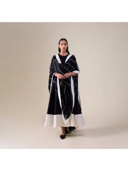 AMPM - Afeesa Black Anarkali Kurta with Pant and Dupatta