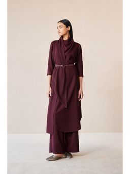 AMPM - Razan Burgundy Kurta with Palazzo