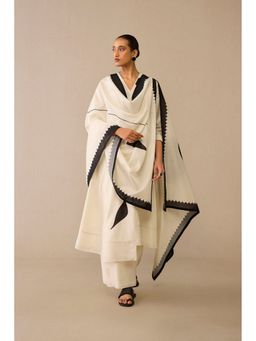 AMPM - Dilruba Ivory Anarkali Kurta with Palazzo and Dupatta