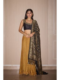 Twenty Nine - Golden Tissue Lehenga With Crop Top And Dupatta