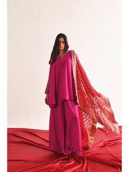 Twenty Nine - Pink Solid/Plain Silk Kurta with Pant and Dupatta