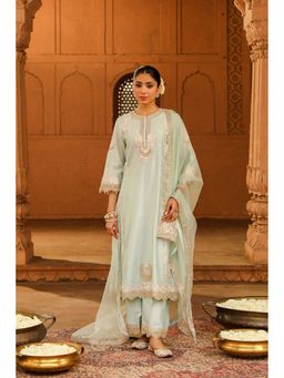 Sheetal Batra - Yasna - Misty Green Long Kurta With Palazzo And Dupatta