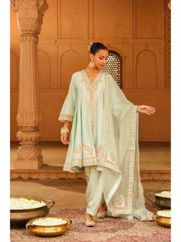 Sheetal Batra - Fajr - Misty Green Short Anarkali Kurta With Churidar And Dupatta