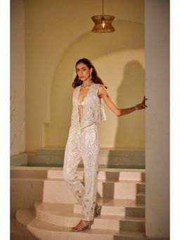 Twenty Nine - Jaali Work Asym Sleeveless Jacket