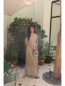 Twenty Nine - Beige Embroidered Silk Kurta with Sharara