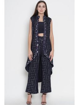 Twenty Nine - Long Asymmetrical Indigo Jacket Without Sleeves