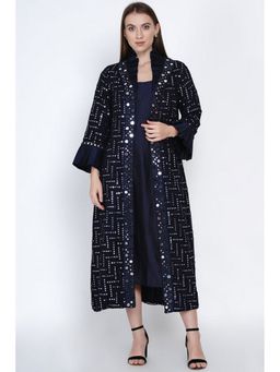 Twenty Nine - Indigo Mirror Work Long Overlay Jacket
