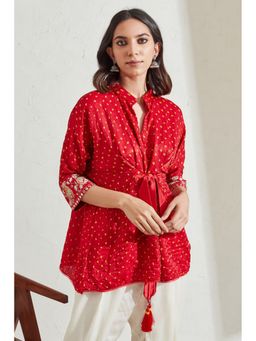 Twenty Nine - Bandhani One Button Layover Short Jacket