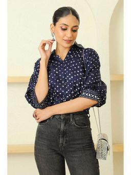 Twenty Nine - Bandhani Wing Collar Crop Jacket