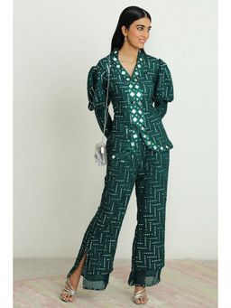 Twenty Nine - Mirror Work Fitted Zip Sleeves Jacket