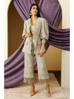 Twenty Nine - Grey Embroidered Georgette Jacket and Pant