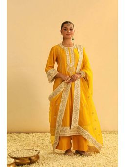 Sheetal Batra - Asmira - Mustard Long Kurta With Palazzo And Dupatta