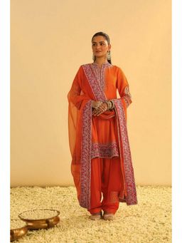 Sheetal Batra - Rayana - Orange A-Line Kurta With Salwar And Dupatta