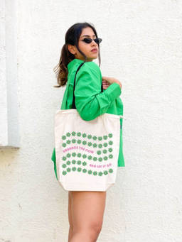 EcoRight - White Drift Life Canvas Tote Bag with Zip