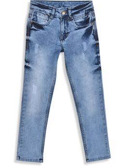 Cantabil - Boy's Mid Rise Blue Solid Casual Jeans