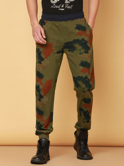 Wrangler - Men Green French Terry Mid Rise Regular Fit Joggers