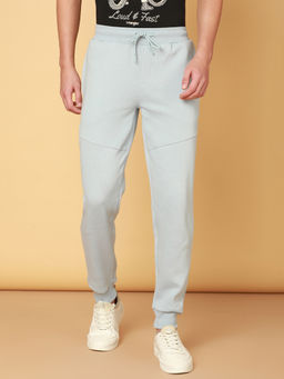 Wrangler - Men Blue Cotton Poly Mid Rise Regular Fit Joggers