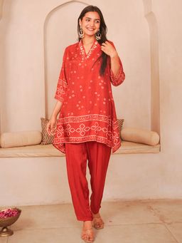 GULABI DORI - Brick Orange Handwork Co-Ord Set
