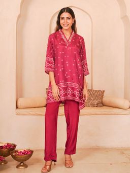 GULABI DORI - Dark Rose Pink Handwrok Co-Ord Set