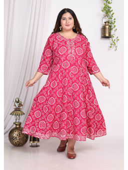 Swasti - Women Plus Size Maxi Dress - Pink