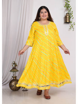 Swasti - Women Plus Size Maxi Dress - Yellow