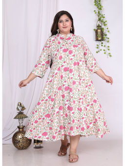 Swasti - Women Plus Size Midi Dress - White